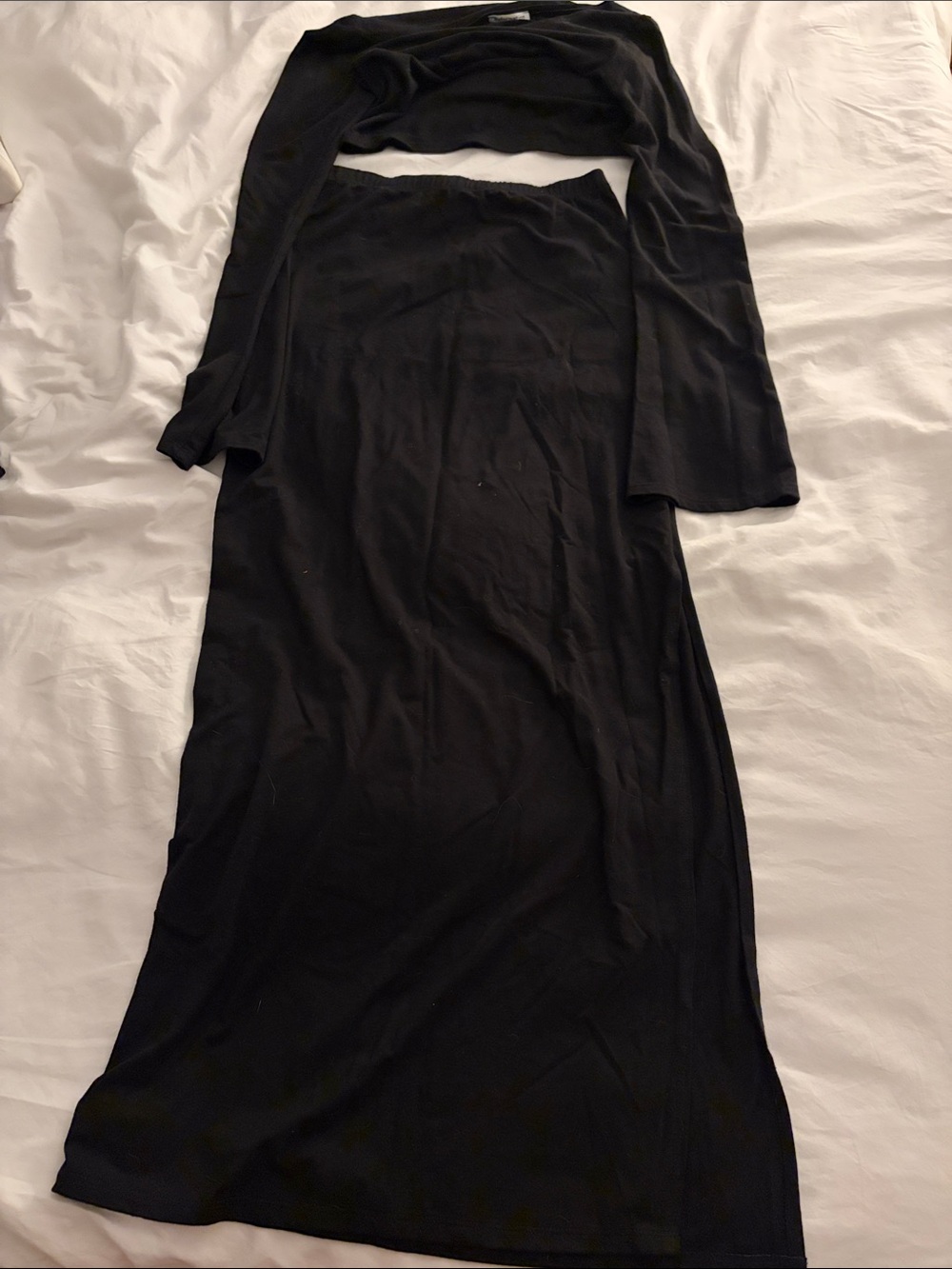 Reformation Black Long-Sleeve Cropped Top